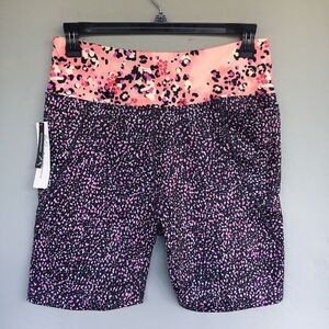 Nanette Lepore Compression Biker Shorts Women XL Floral Athleisure Workout Run
